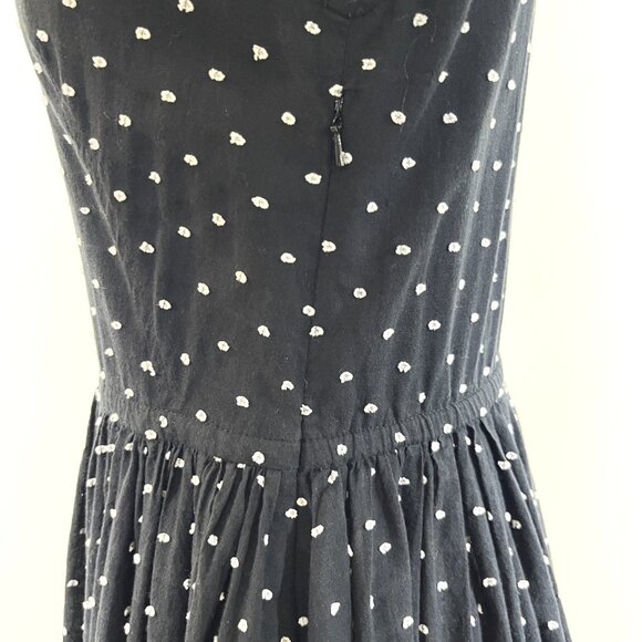 J. Peterman Black and White Swiss Dot Dress with Pockets - 100% Cotton - Size 2 - Picture 8 of 10